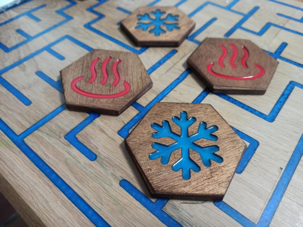 Sous verres double face bois et résine